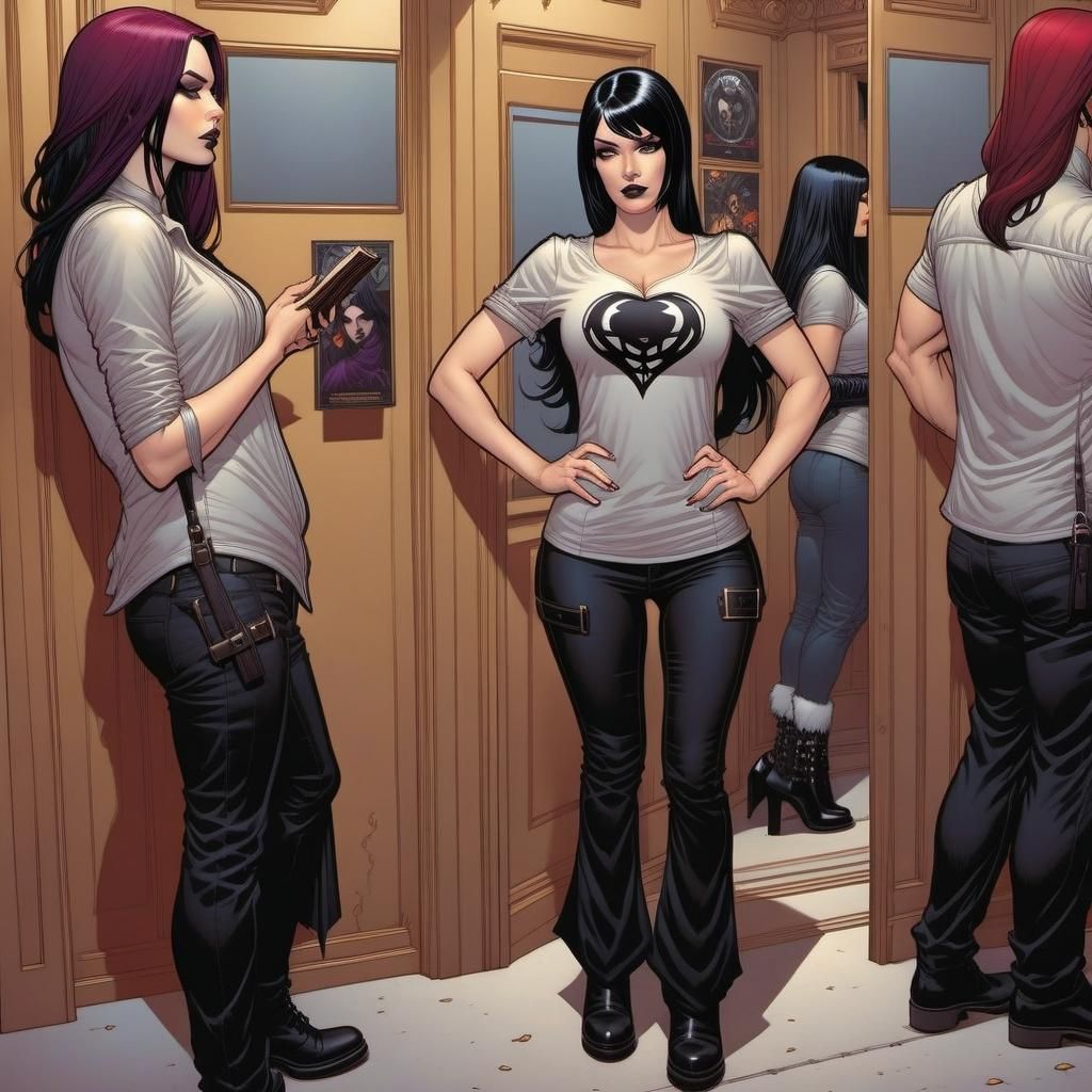 Goth Woman in Comic Book Art Style