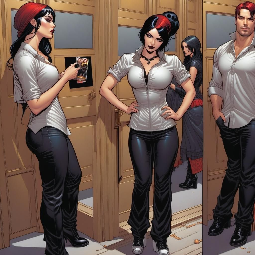 Gothic Woman in Comic Book Art Style