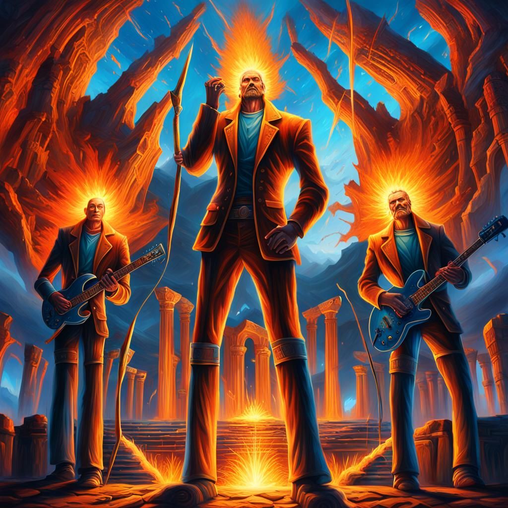 Flames and Lasers Engulfing Mystic Structures