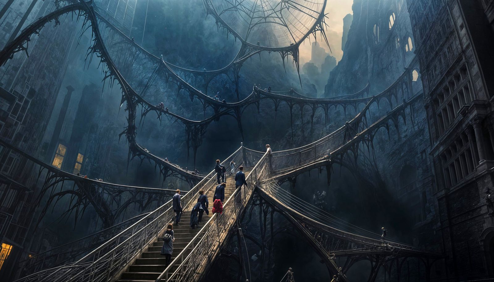 Mysterious City Loop: A 360° Staircase of Eerie Wonder