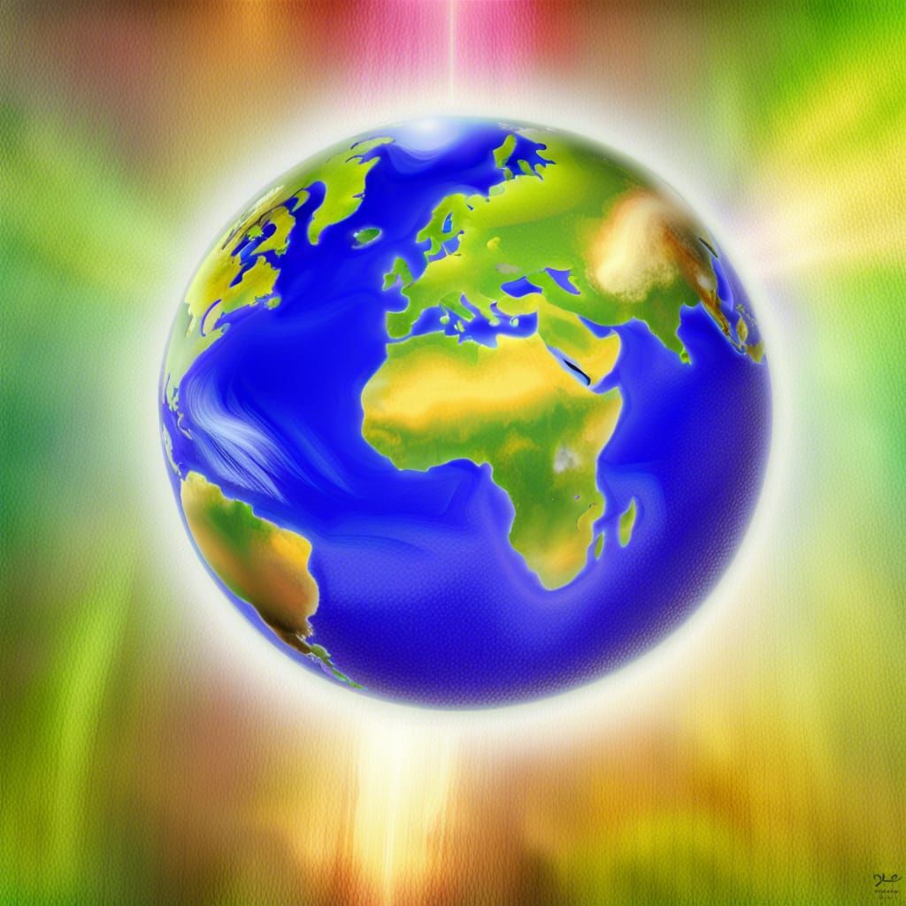 Colorful Globe Depicting Earth's Beauty