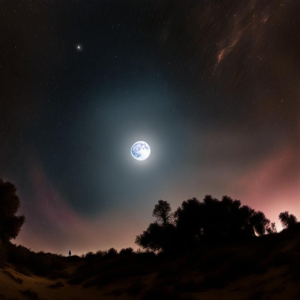 Starry Night Sky Guides Woman on Beach