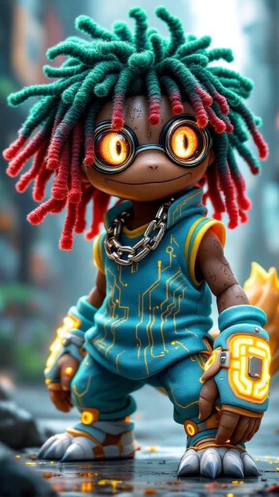 Rookie Digimon with Dreadlocks in Village of Beginnings