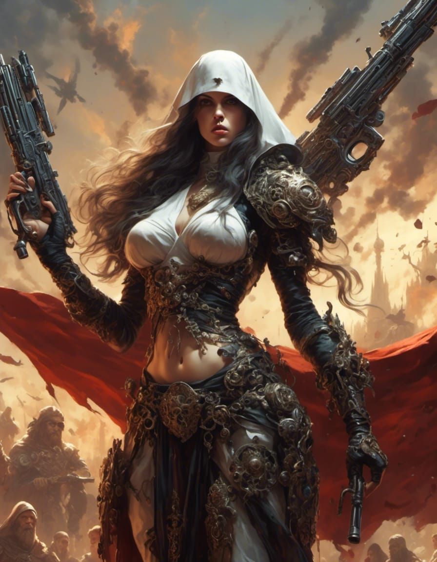 future nun with big guns