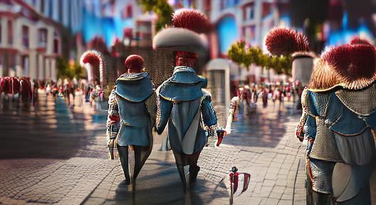 Fantasy City Guards on Patrol in 8K