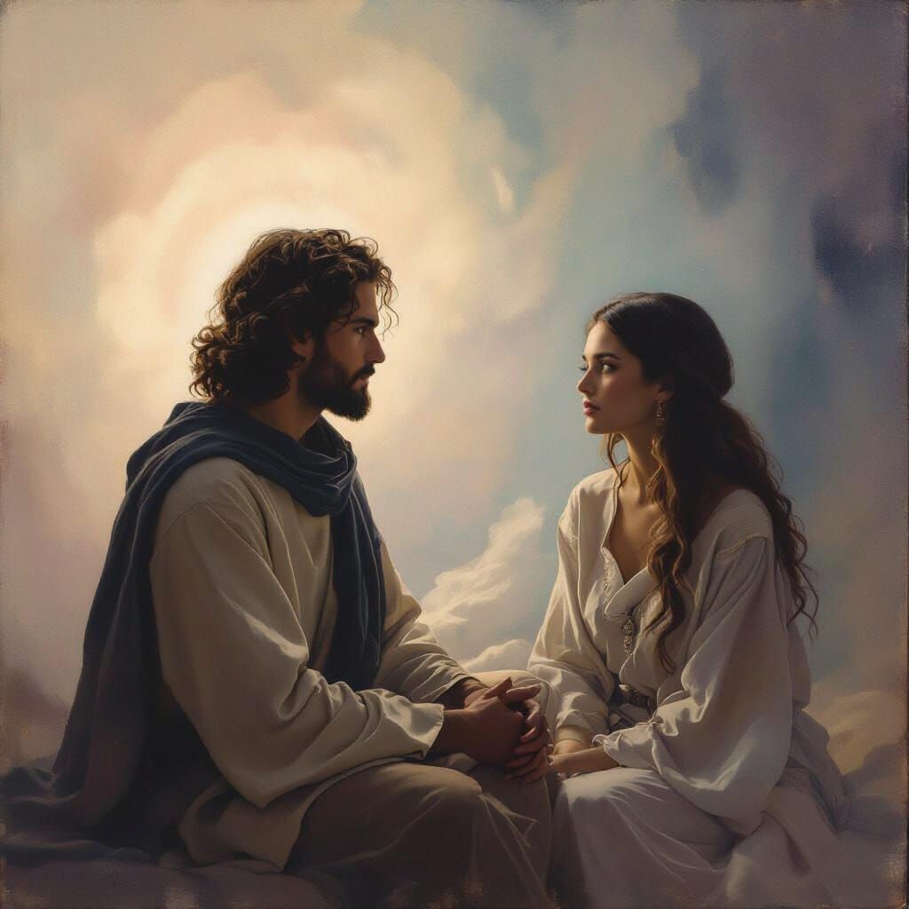 Contemplative Eye Contact in Rothko-Klint Style