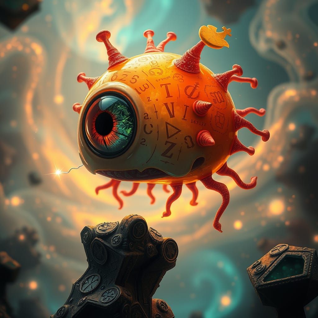 Magical Microbe Whispering Spells in Ethereal Mist