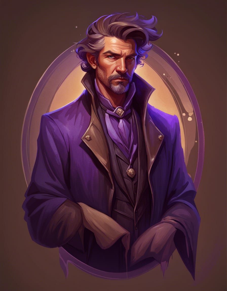 Elegant Warlock Portrait in Hyperdetailed Style