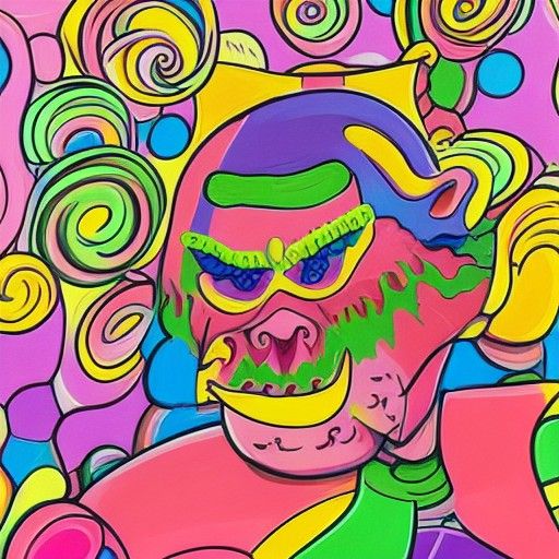 Evil Pigman in Vibrant Candyland Gouache