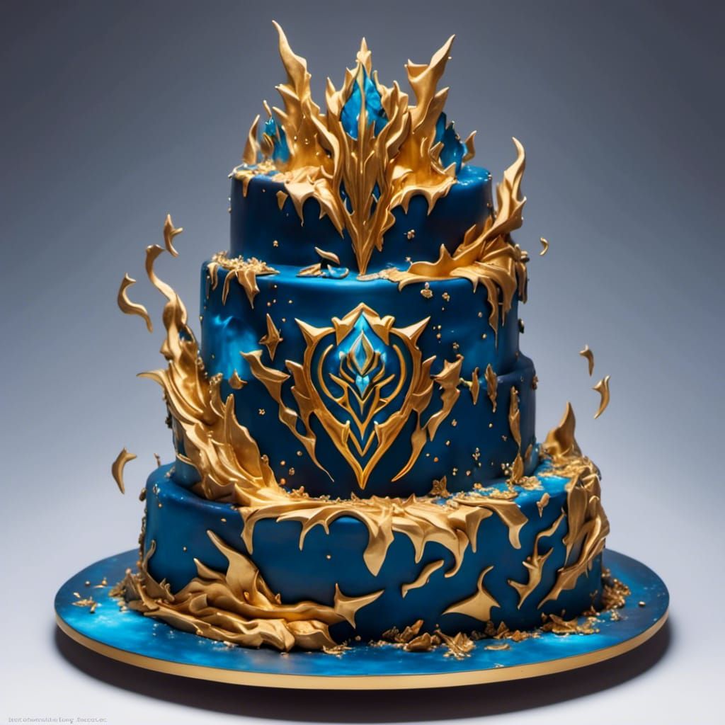 Stormwind Cake in Gold and Blue