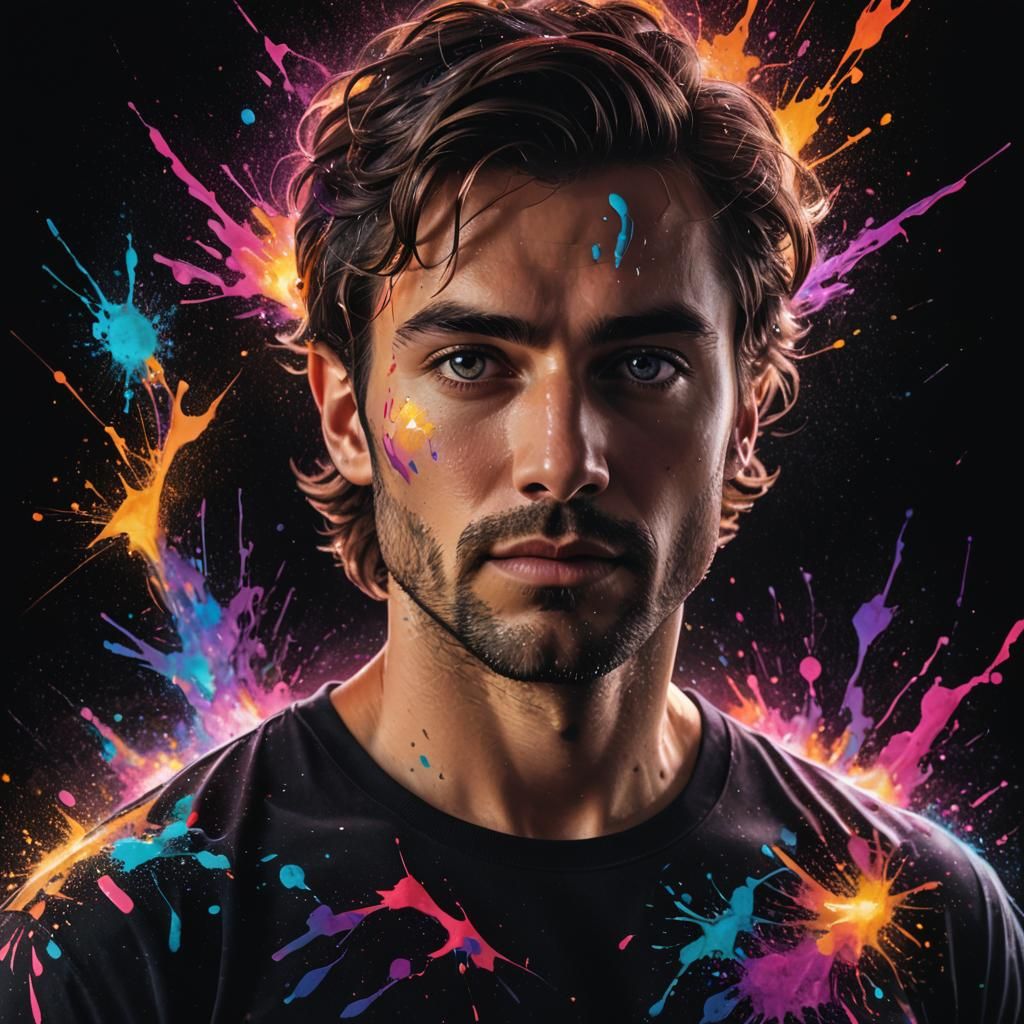 Ethereal Man Made of Light: Surreal Portraiture