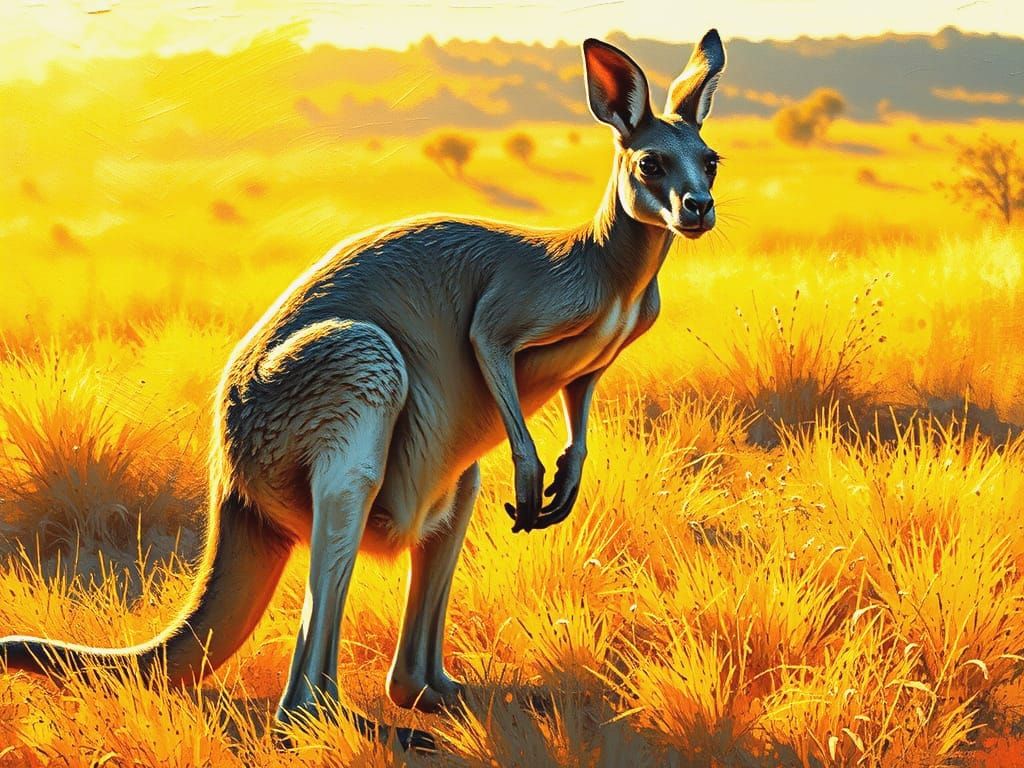 Kangaroo in Afternoon Yellows