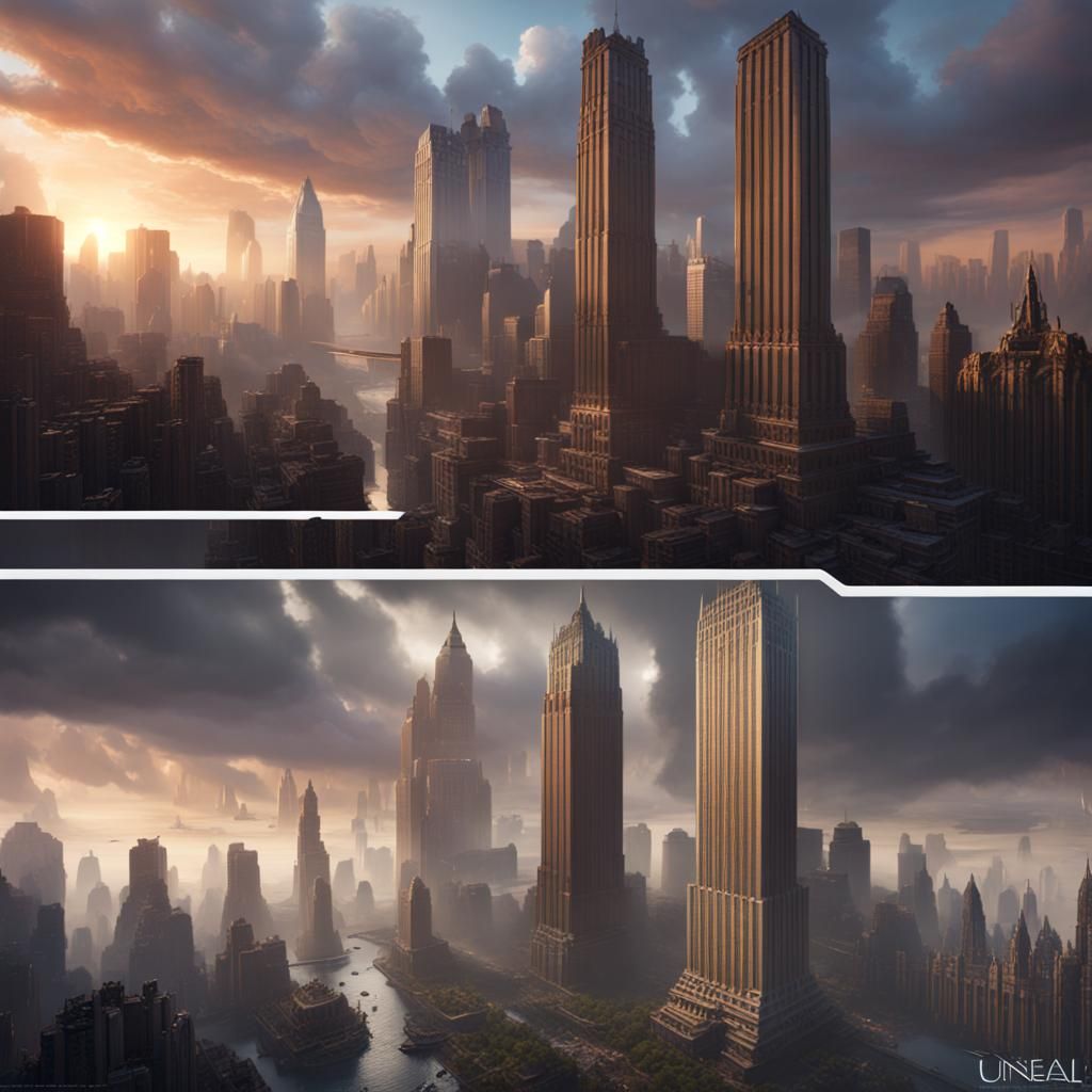 Detailed 9-11 Matte Painting in Unreal Engine 5