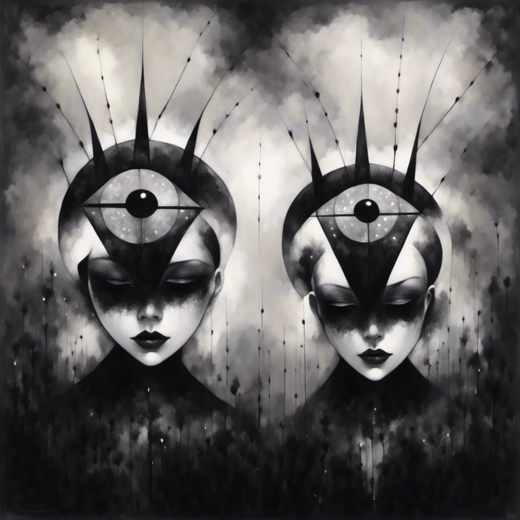 Beautiful Eyes with Liquid Ink Effect