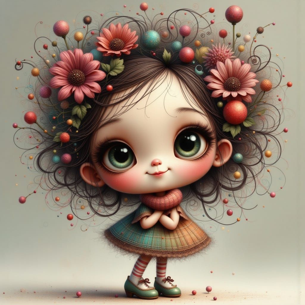 Adorable Cutie Character in Whimsical Storybook Style