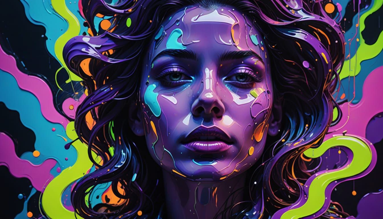 Surreal Dreamscape in Vibrant Abstraction