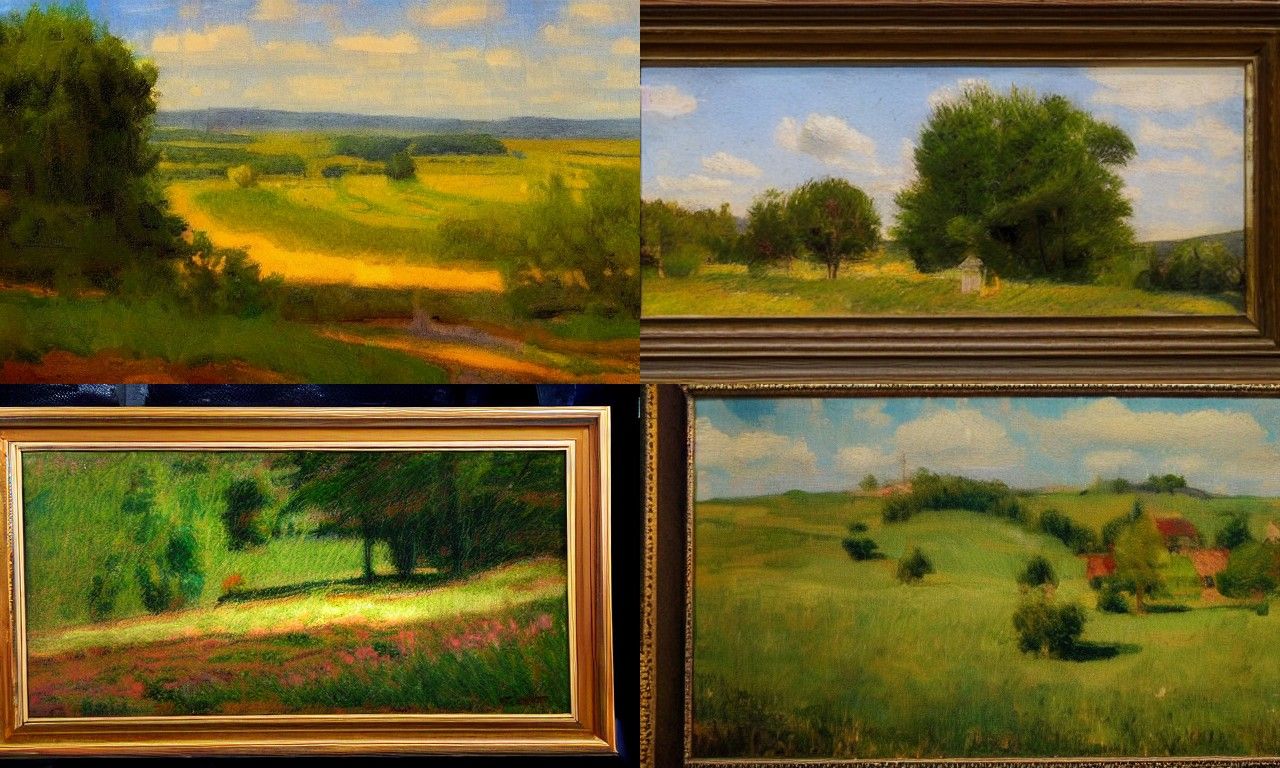 American Impressionism Landscape: River Through Valley