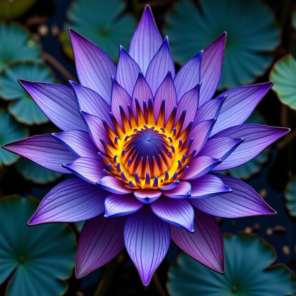Ethereal Lotus Blossom in Vibrant Hues