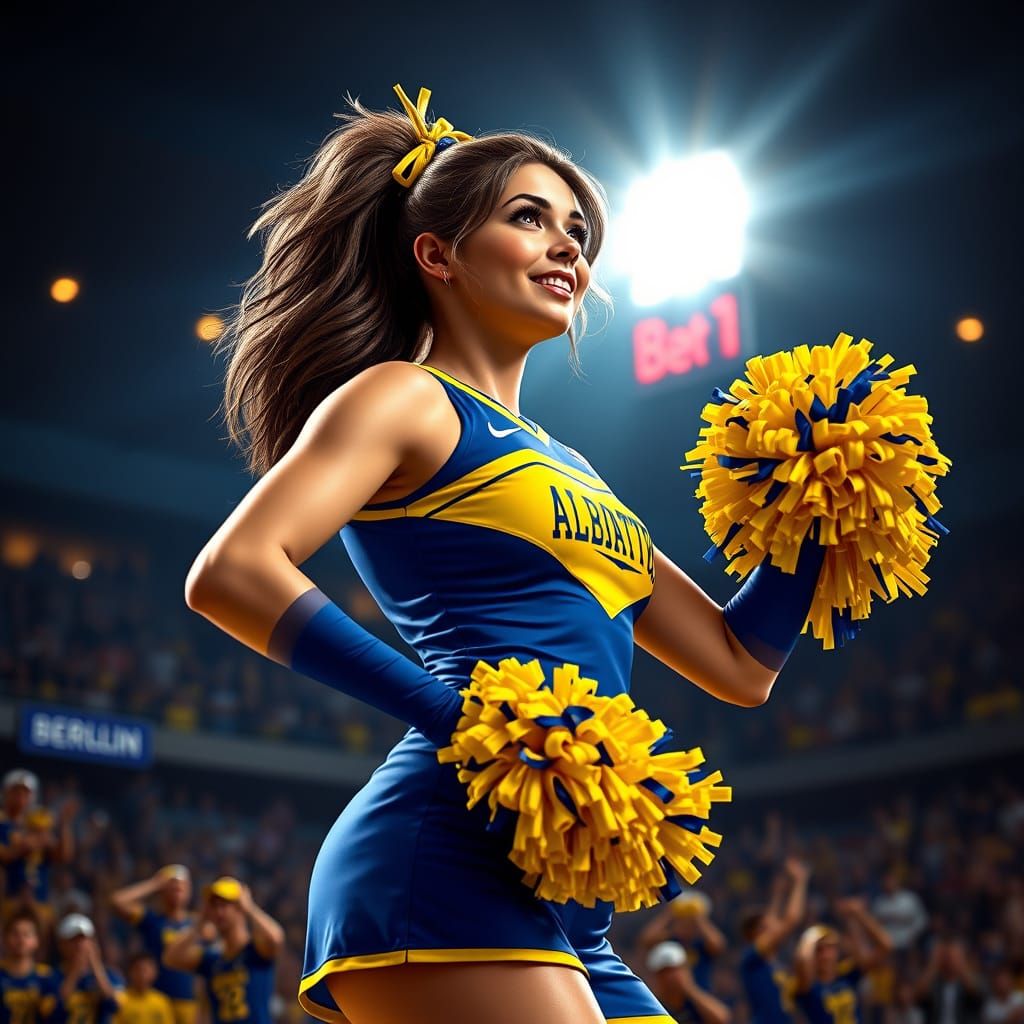 Vibrant Cheerleader Shines in the Arena
