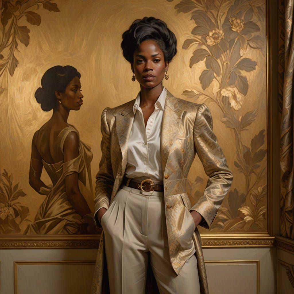 Elegant Woman in Golden Light