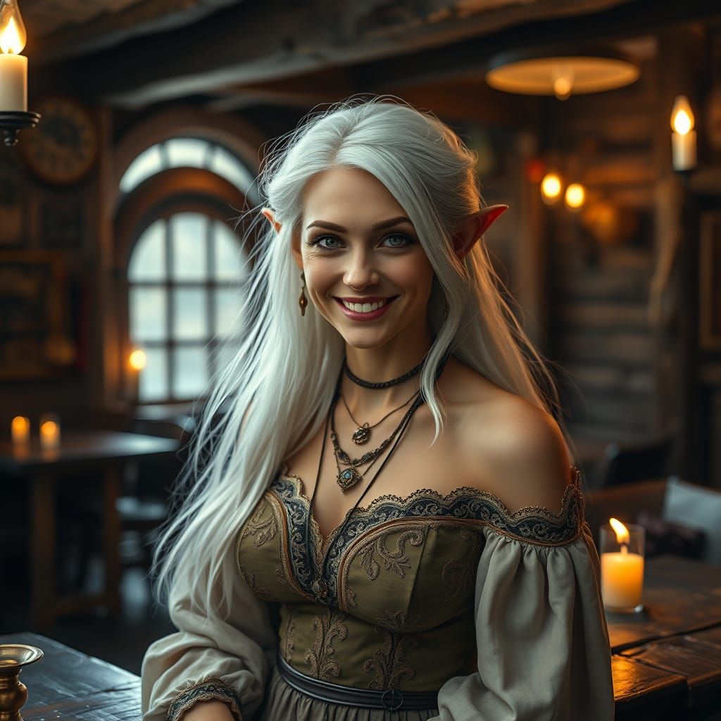 Enchanting Tavern Bard in Elegant Whites