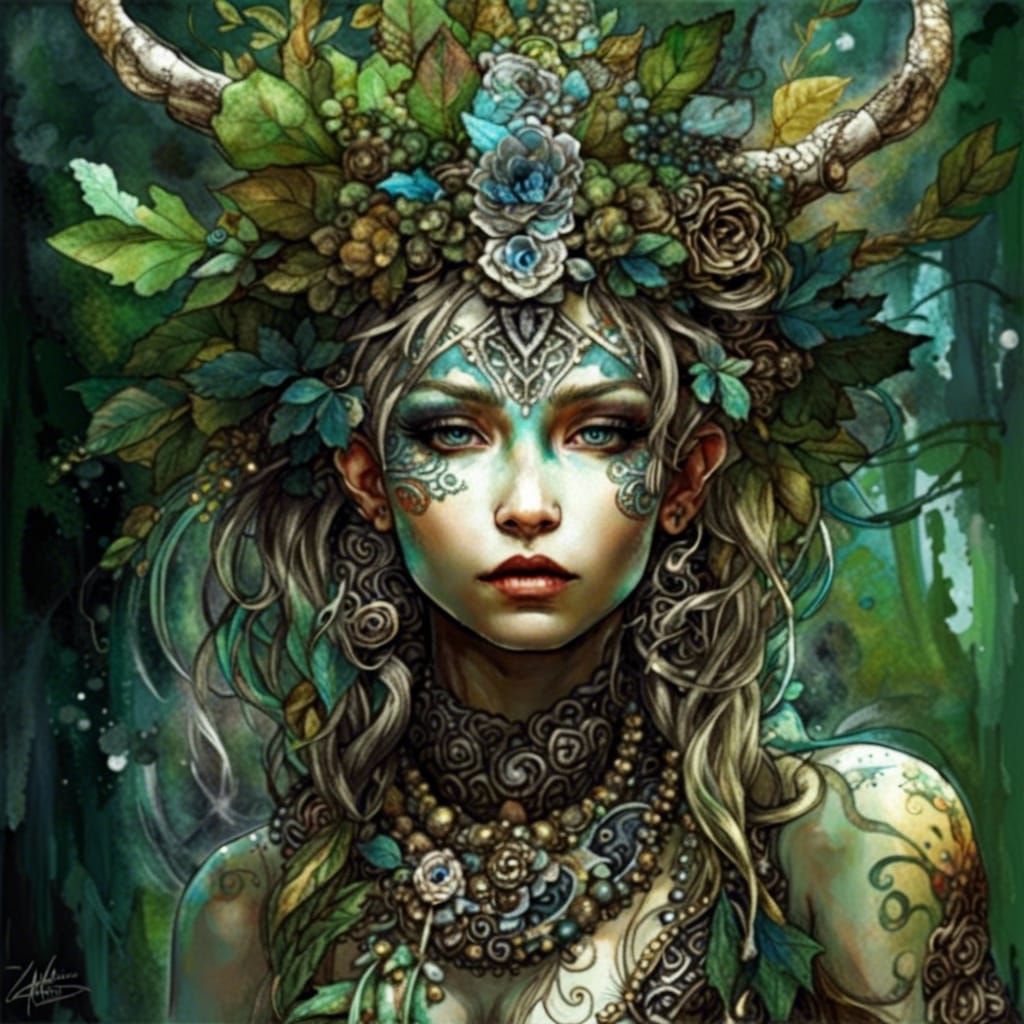 Tribal Forest Nymph (too much contrast)