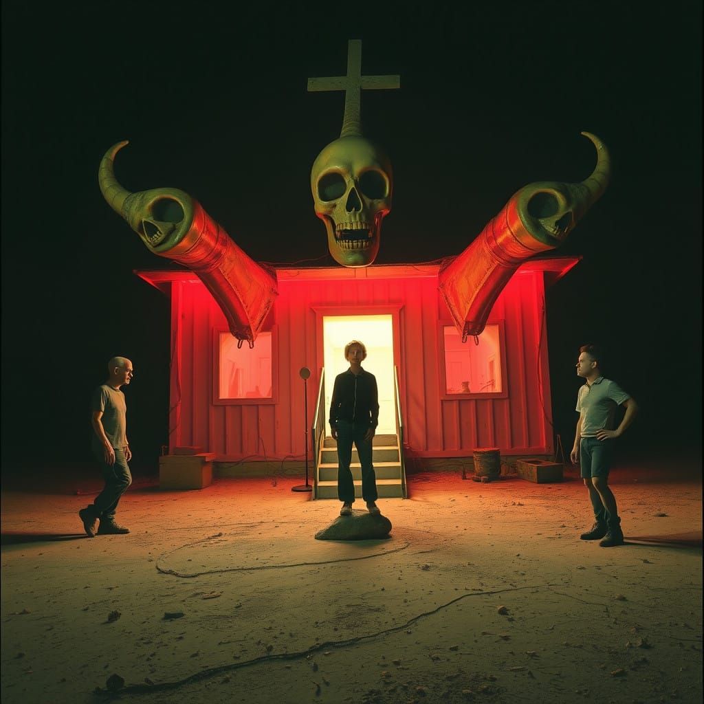 Freaks in the Ruins of a Post-Apocalyptic City at Dusk