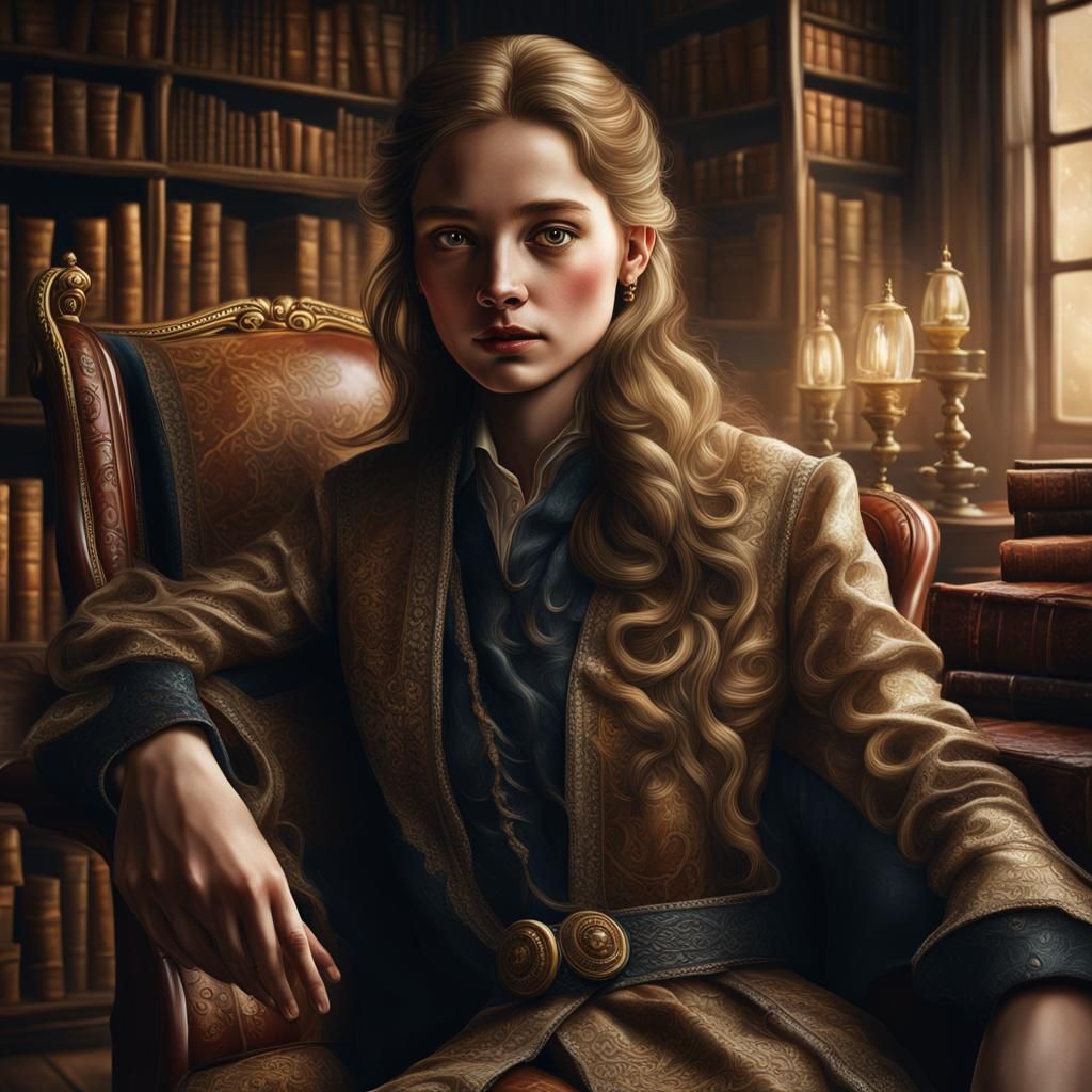 Hyper-Realistic Portrait of Woman in Ornate Room