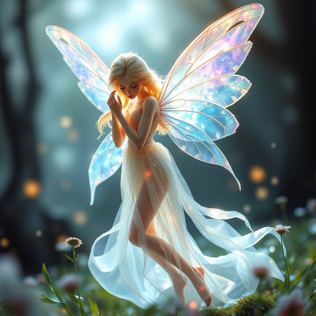 Ethereal Fairy Made of Shimmering Light