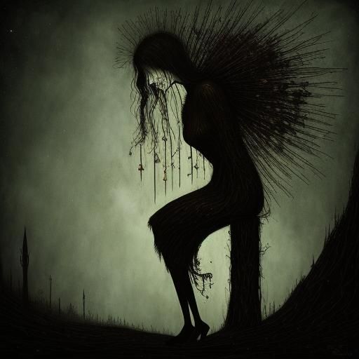 Surreal Scene of Deep Sorrow, Inspired Art