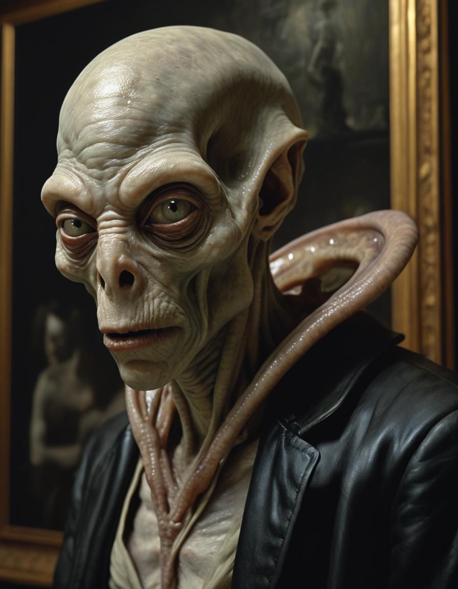 Old Masters' Party: Hyperrealistic Alien Revelry