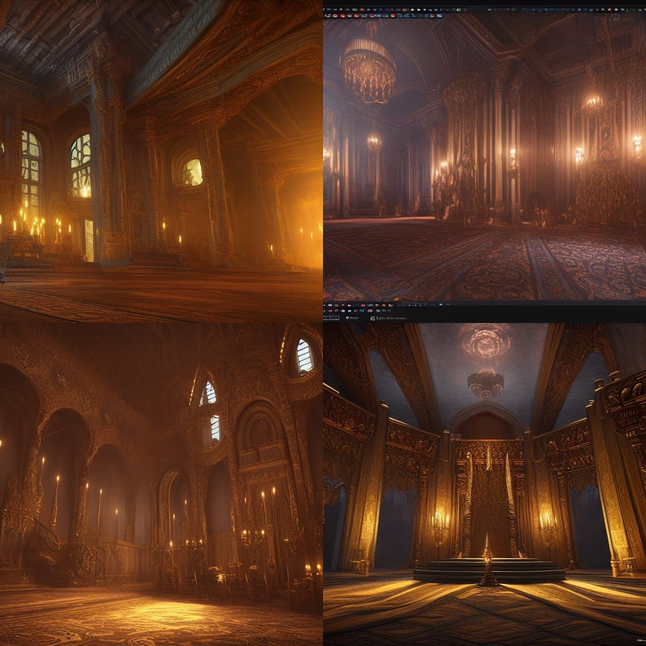 Detailed King's Throne Room Fantasy Concept Art