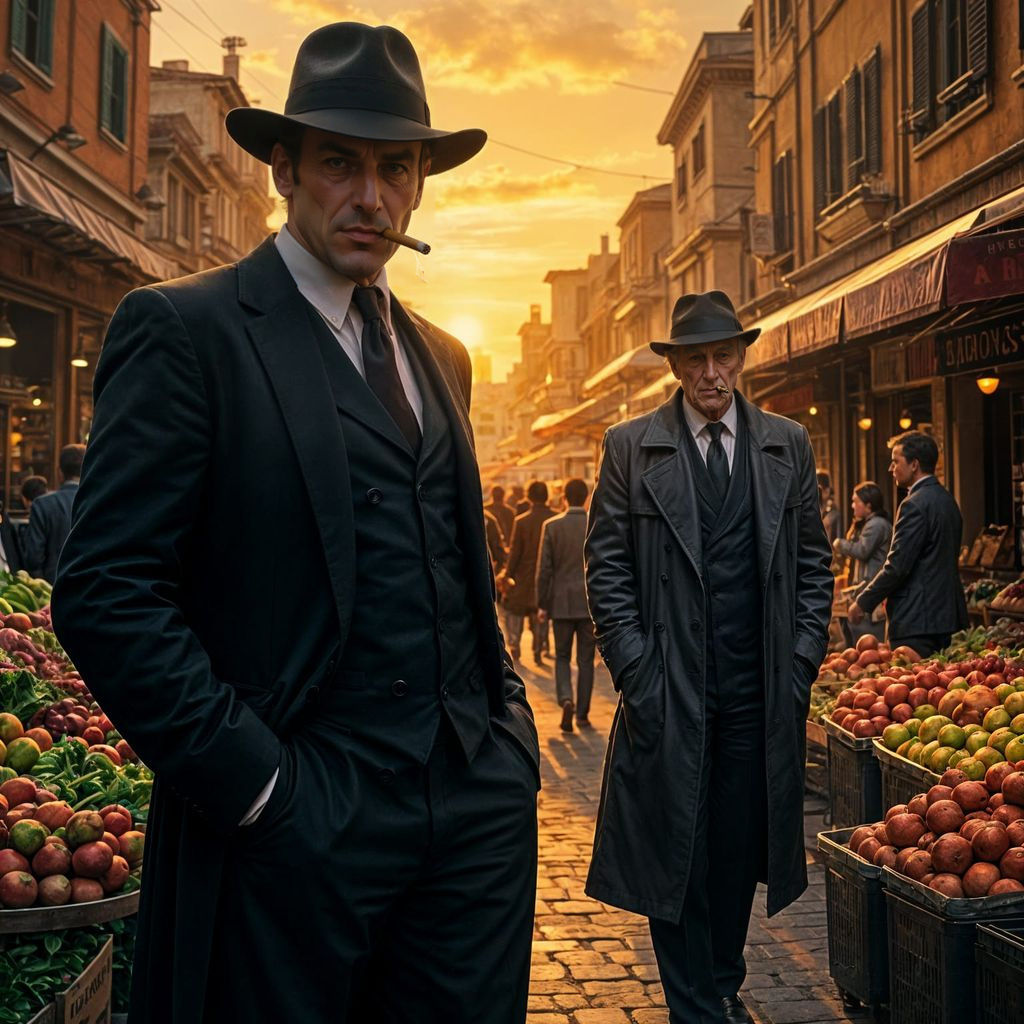 Italian Gangster Movie Poster: A Don's Shadow