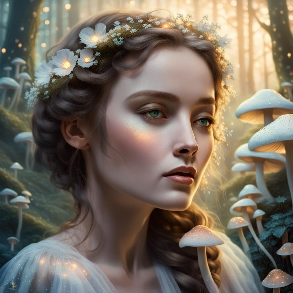 Ethereal Fantasy Portrait in Mystical Forest