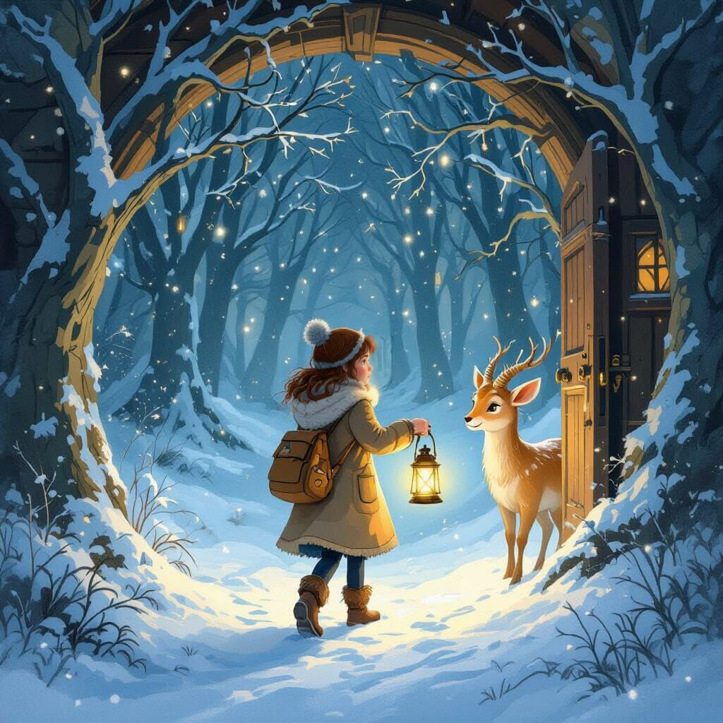 Lucy Discovers Narnia and Tumnus in Dreamlike Forest