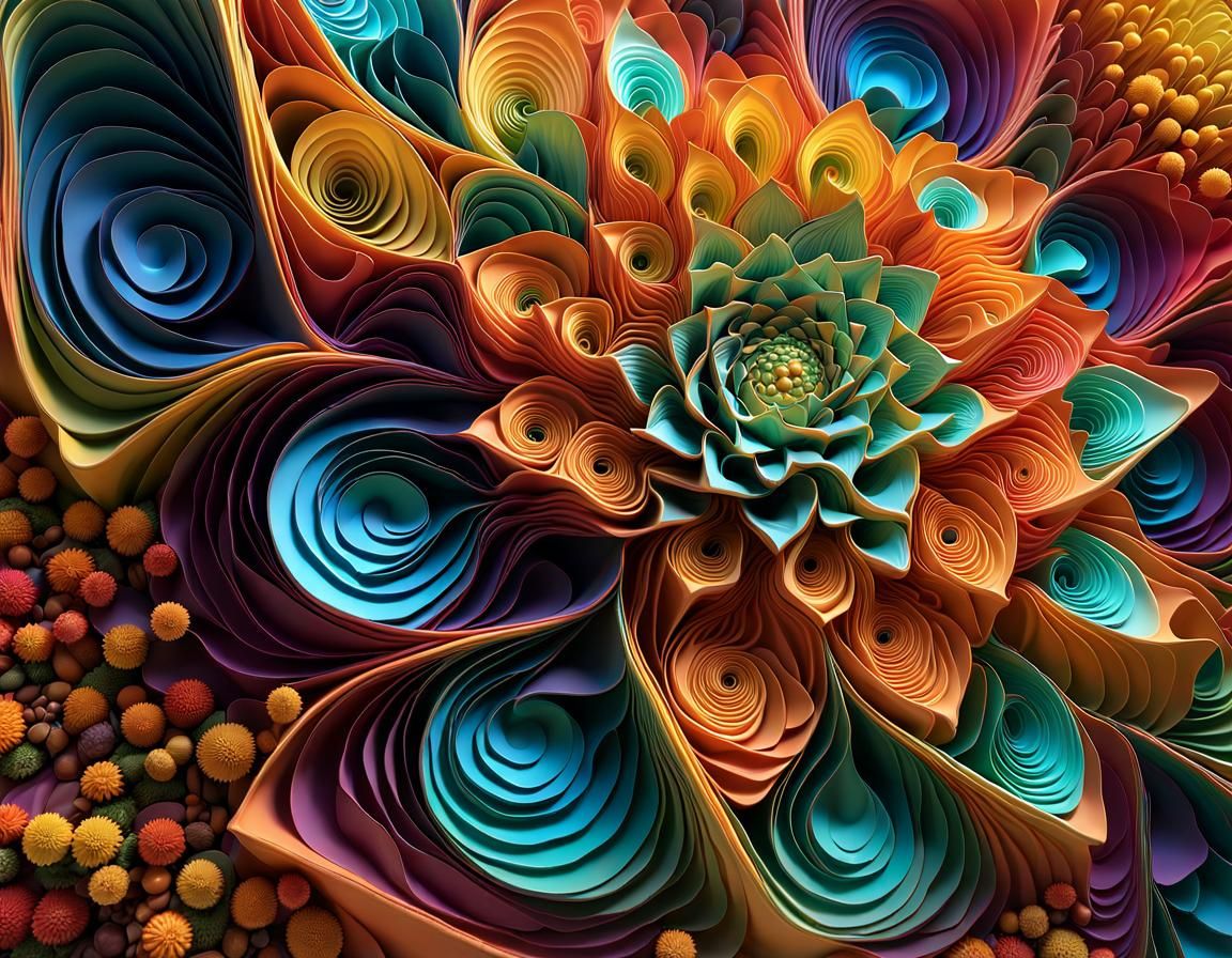 3D Fibonacci-inspired floral design
