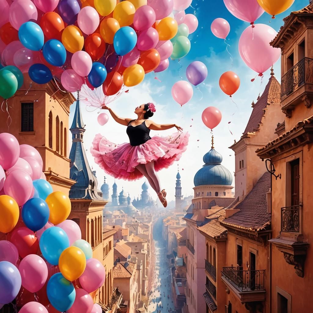 Whimsical Fractal Dancer with Arabic Calligraphy