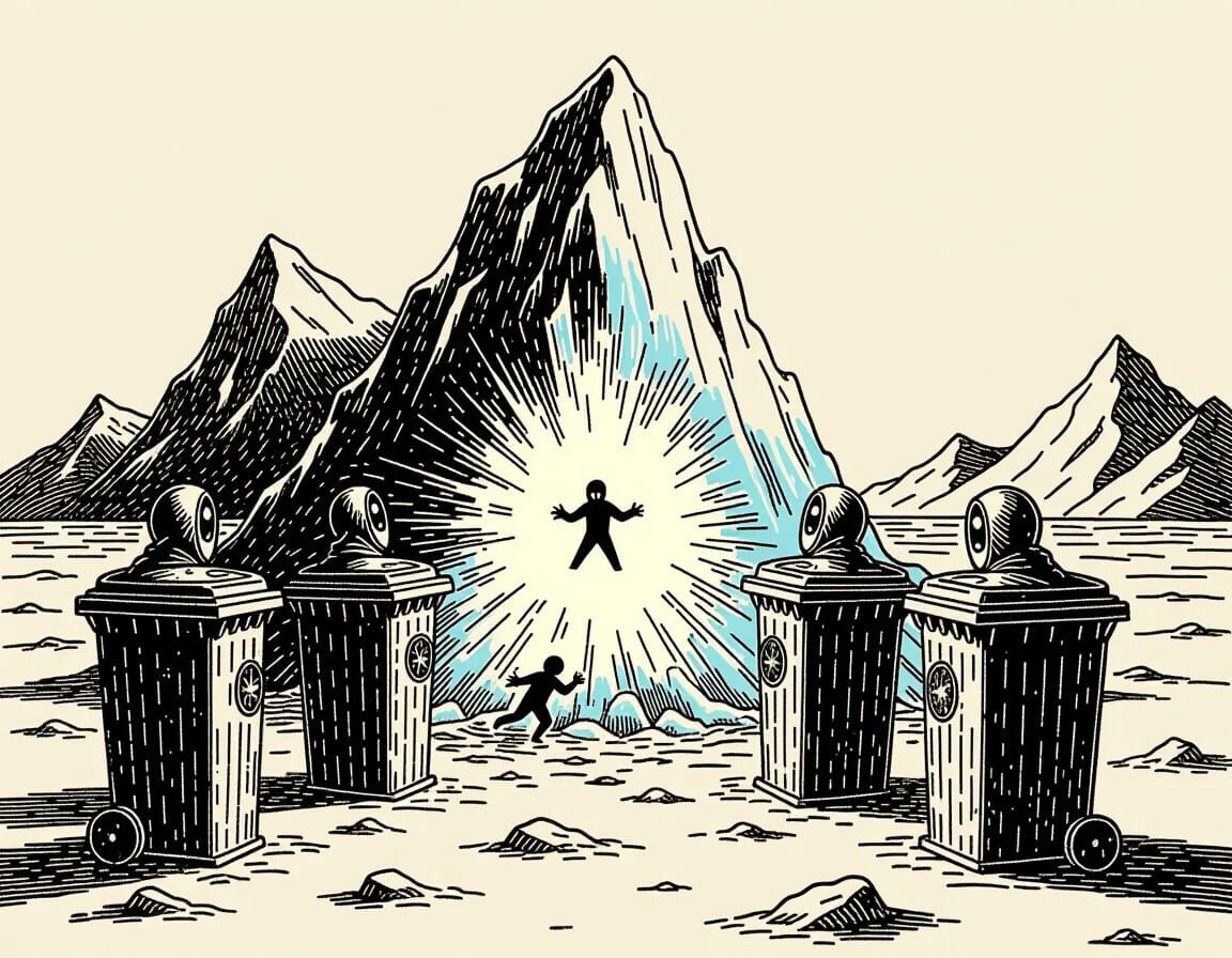 Freckled Litter Bins Perform Exorcism on Iceberg in Gorey St...