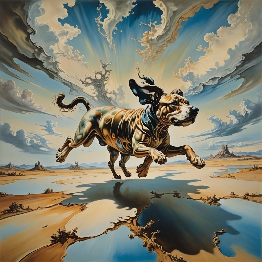 Surreal Landscape with Elastic Flora, Dali-esque Style