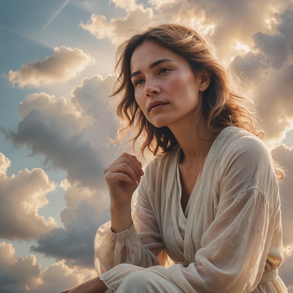 Ethereal Portrait of Woman in Divine Light