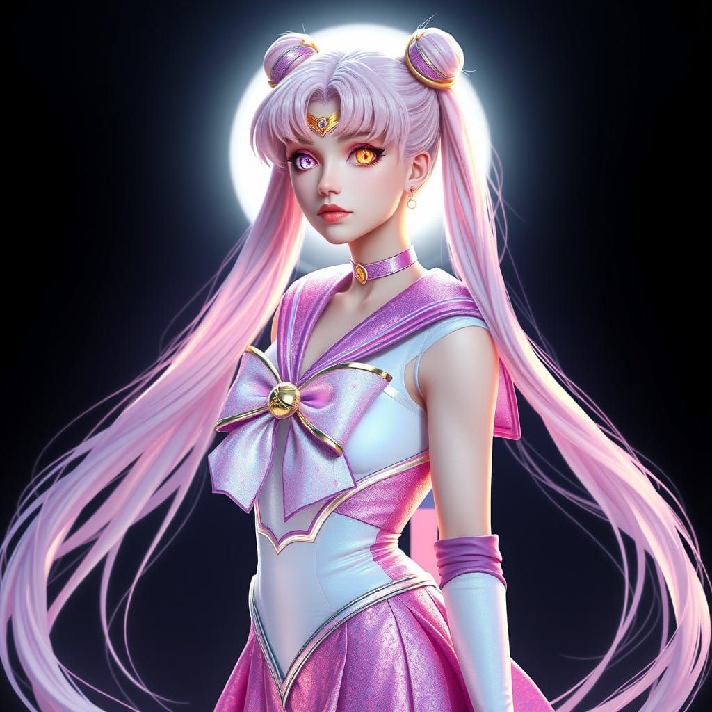 Sailor Moon in Ethereal, Pastel-Hued Sailor Fuku