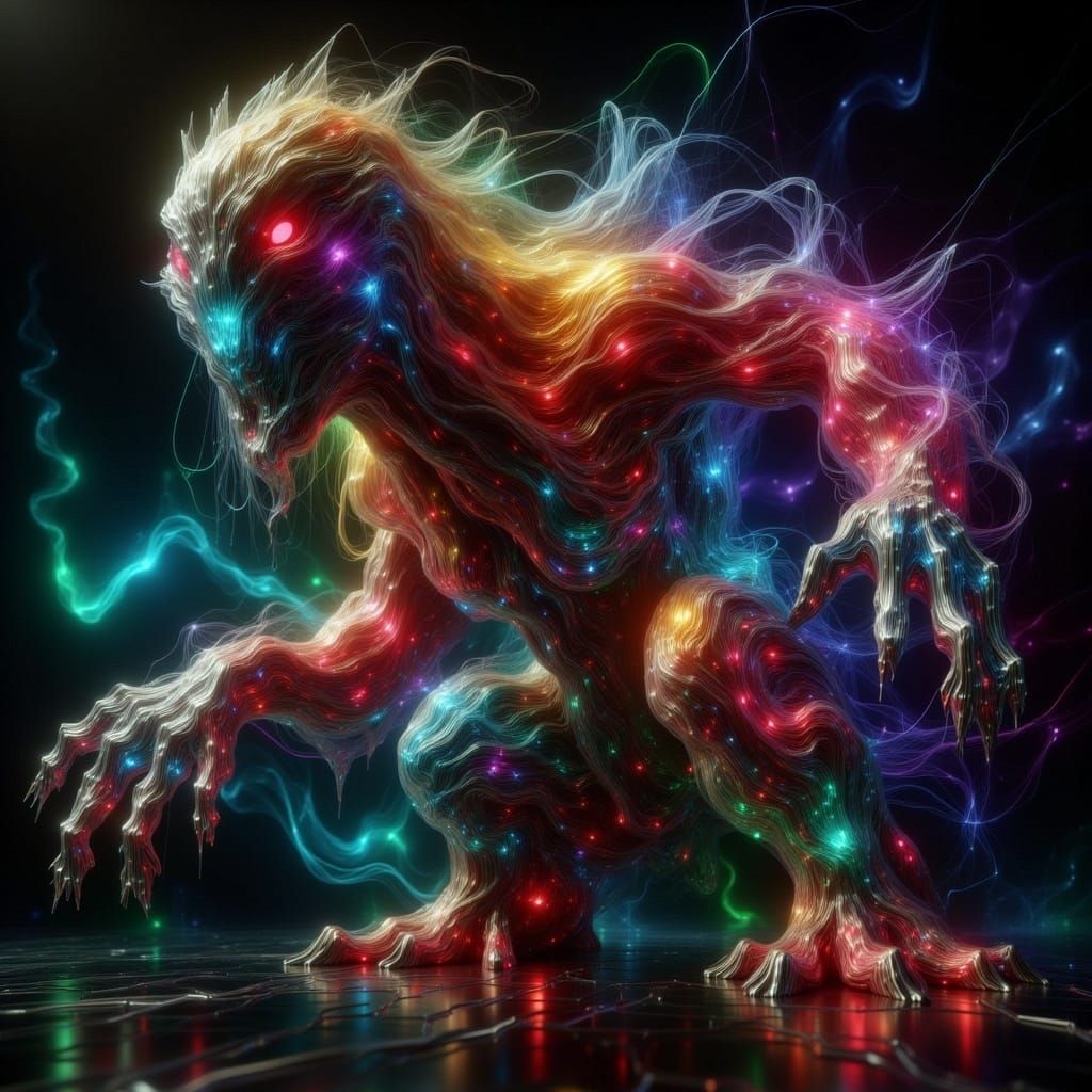 Hyperrealistic Dark Fantasy Close-Up with Intricate Textures