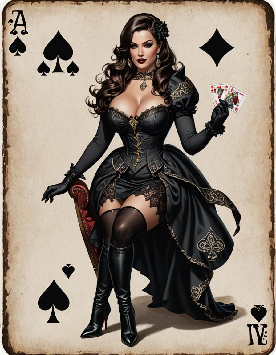 Curvy Pinup Model in Black Lingerie