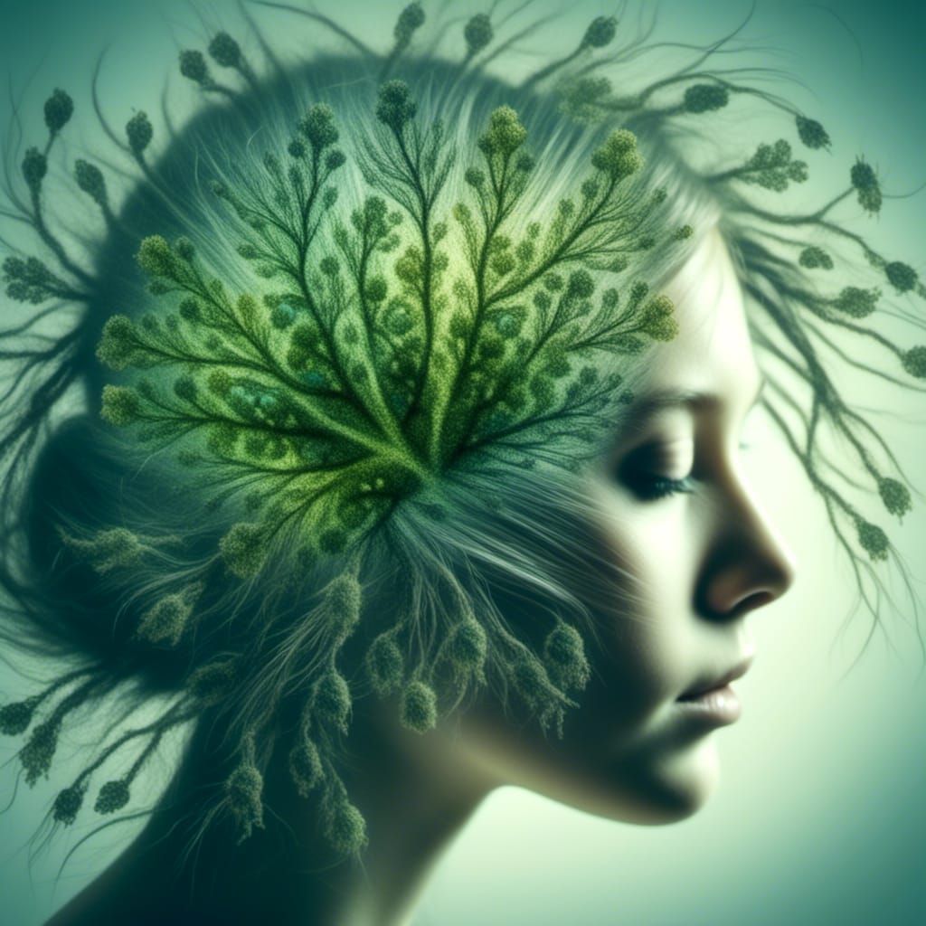 Surreal Double Exposure: Hair Lice and 1960s Hairdo