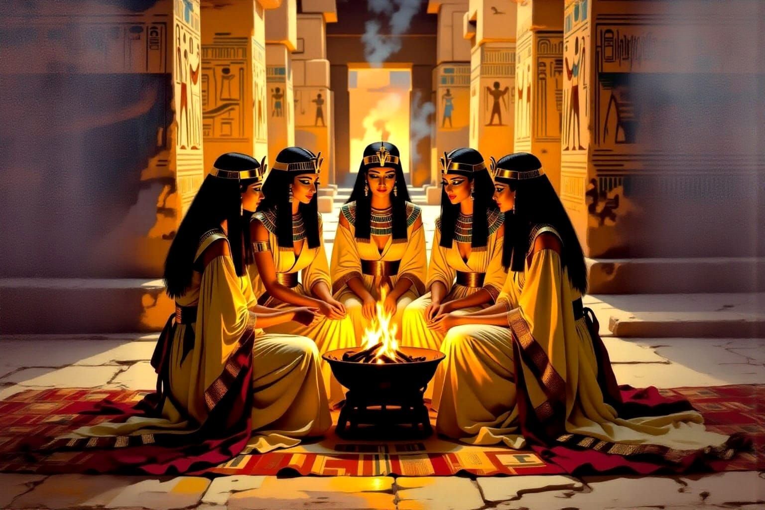 Ancient Egyptian Women in Painterly Style
