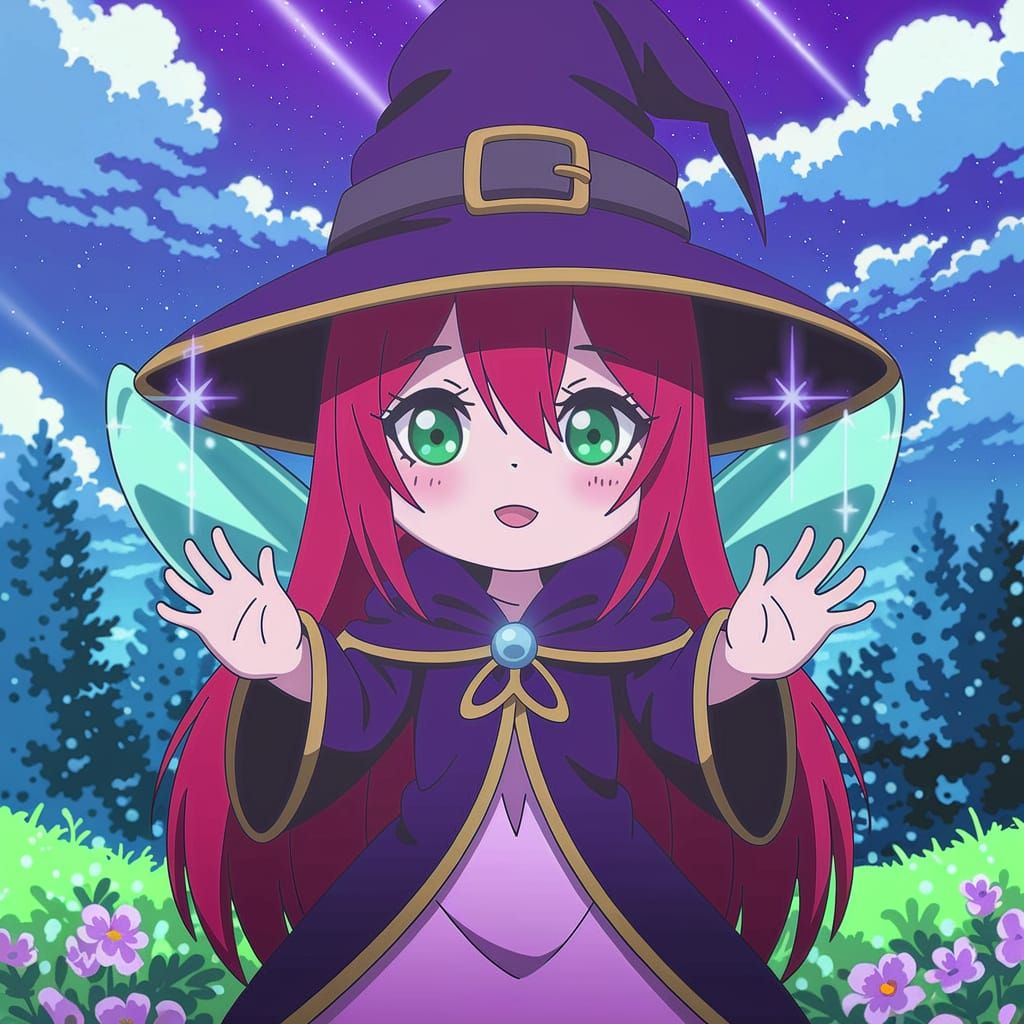Cute Fairy Witch with Magic, Dungeons and Dragons Style