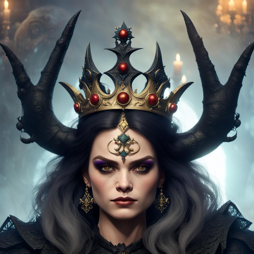 Mystical Dark Queen in Hyper-Realistic Digital Art