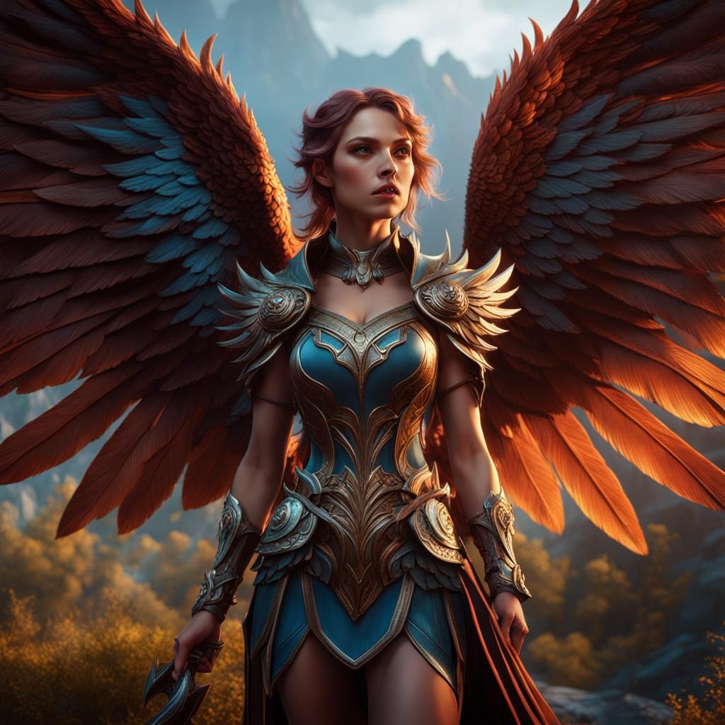 Fantasy Girl with Wings: Detailed Digital Painting