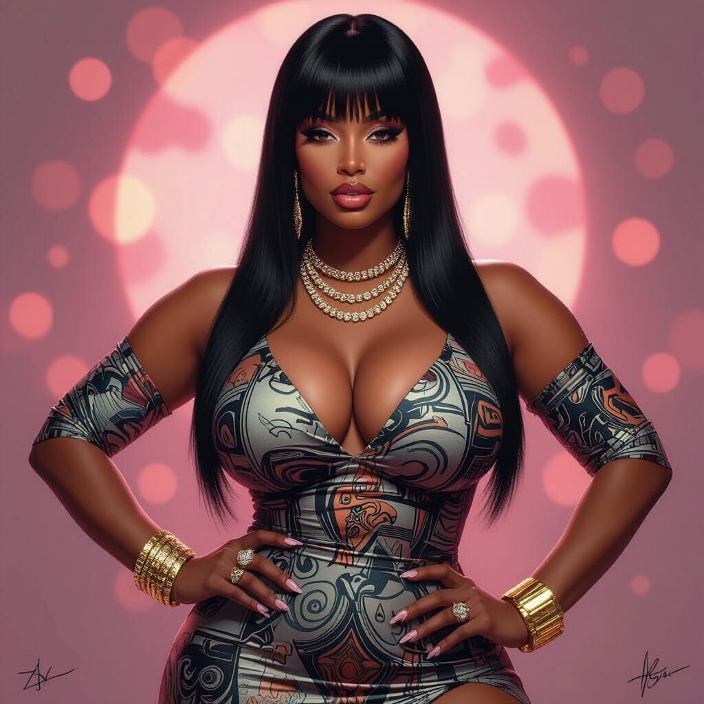 Dramatic Digital Painting of Voluptuous Woman