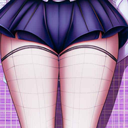 Anime Style Character with Thick Thighs